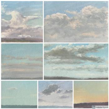 Hayden's sky studies Spring 2020 - oil on canvas